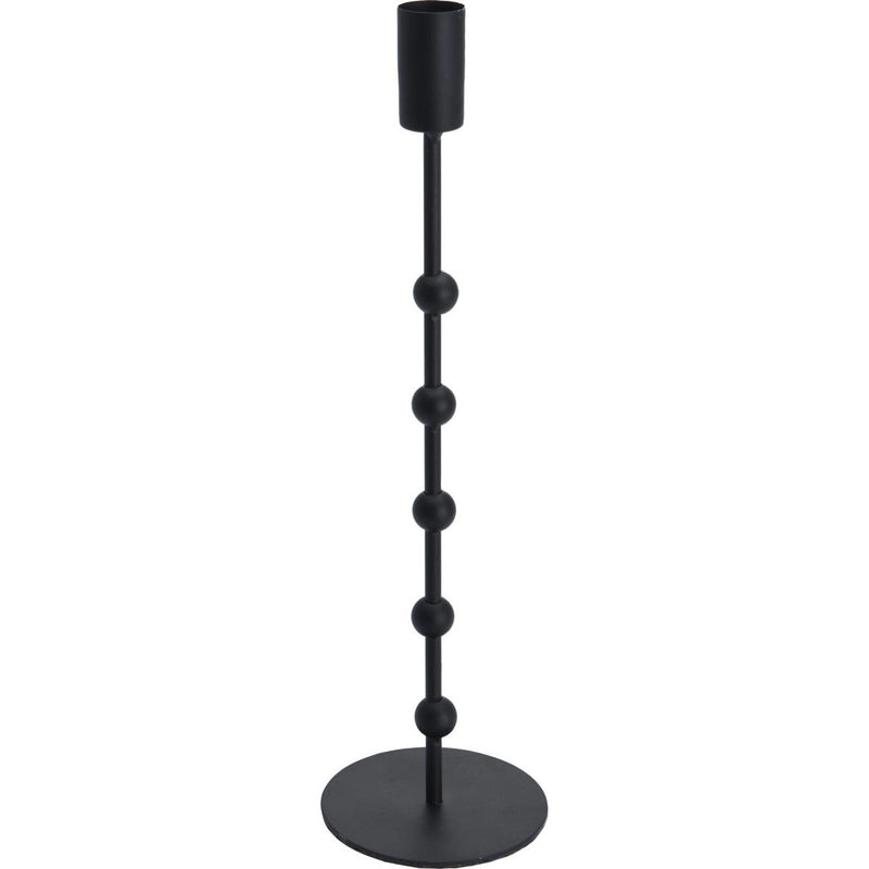 Czarny świecznik, metalowy, 19 cm