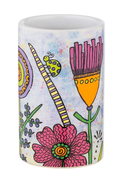 Ceramiczny kubek na szczoteczki w kolorowe wzory, WENKO
