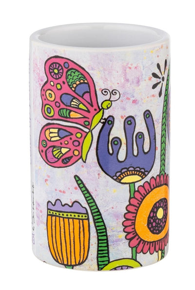 Ceramiczny kubek na szczoteczki w kolorowe wzory, WENKO