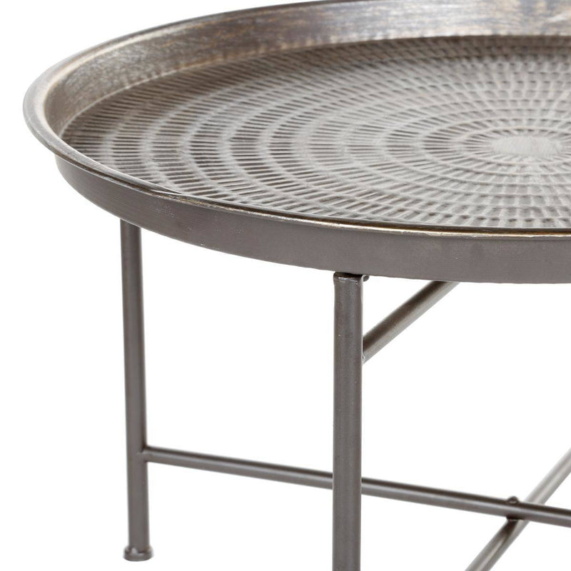 OUTLET Okrągły stolik kawowy retro z tłoczeniami ATMOSPHERA