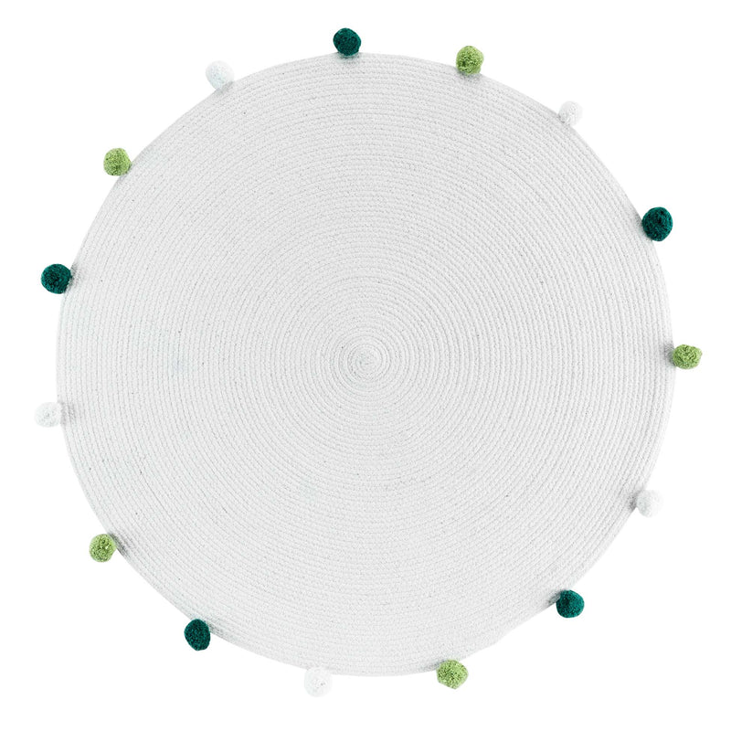 OUTLET Okrągły dywanik z pomponami POMPOMPARTY, Ø 90 cm