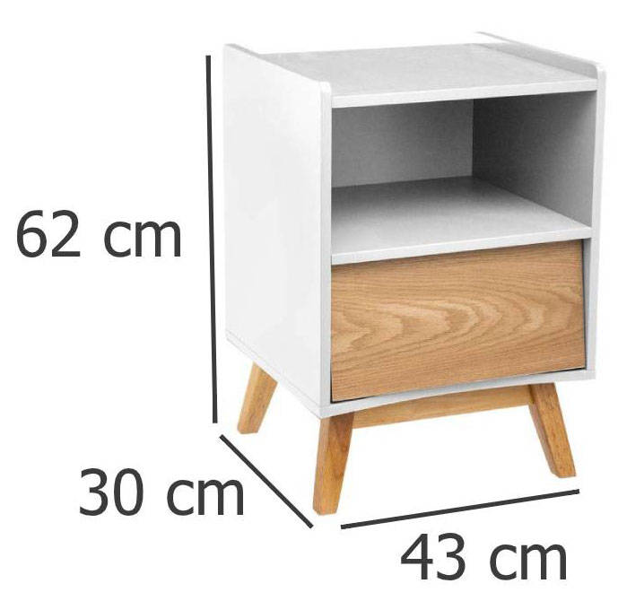 OUTLET Szafka nocna ELVA, 43x30x62 cm