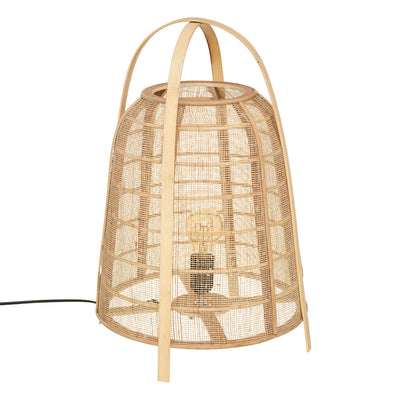 Lampka nocna w kształcie lampionu CARMEN, bambusowy klosz, wys. 49 cm