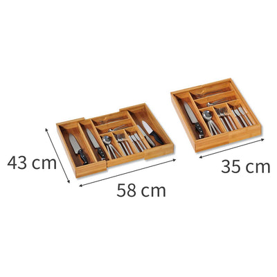 OUTLET Wkład na sztućce regulowany, 35-58 cm, bambusowy, KESPER