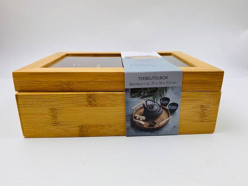 OUTLET Bambusowa szkatułka na herbatę w torebkach - 6 przegródek, ZELLER