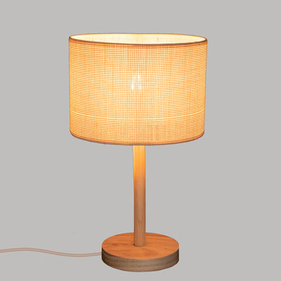Lampa stołowa DELLA, drewniana podstawa, 42 cm
