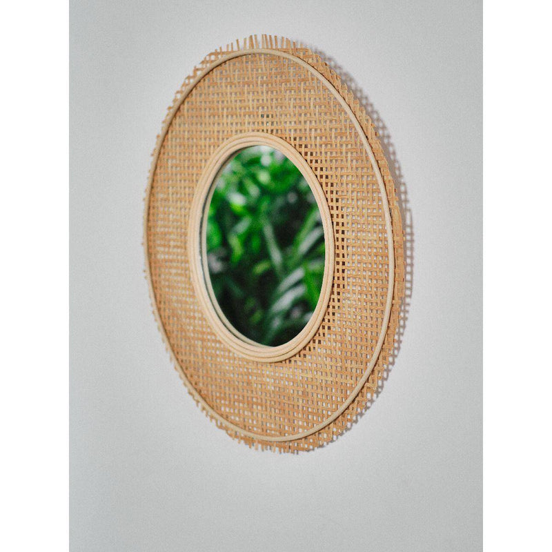 Lustro okrągłe Kali, bambusowa rama, plecionka wiedeńska, Ø 49 cm