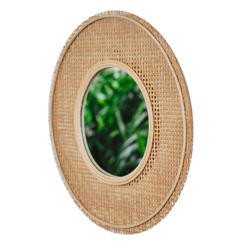 Lustro okrągłe Kali, bambusowa rama, plecionka wiedeńska, Ø 49 cm