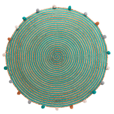 Dywanik dziecięcy z pomponami BALOO, Ø 90 cm
