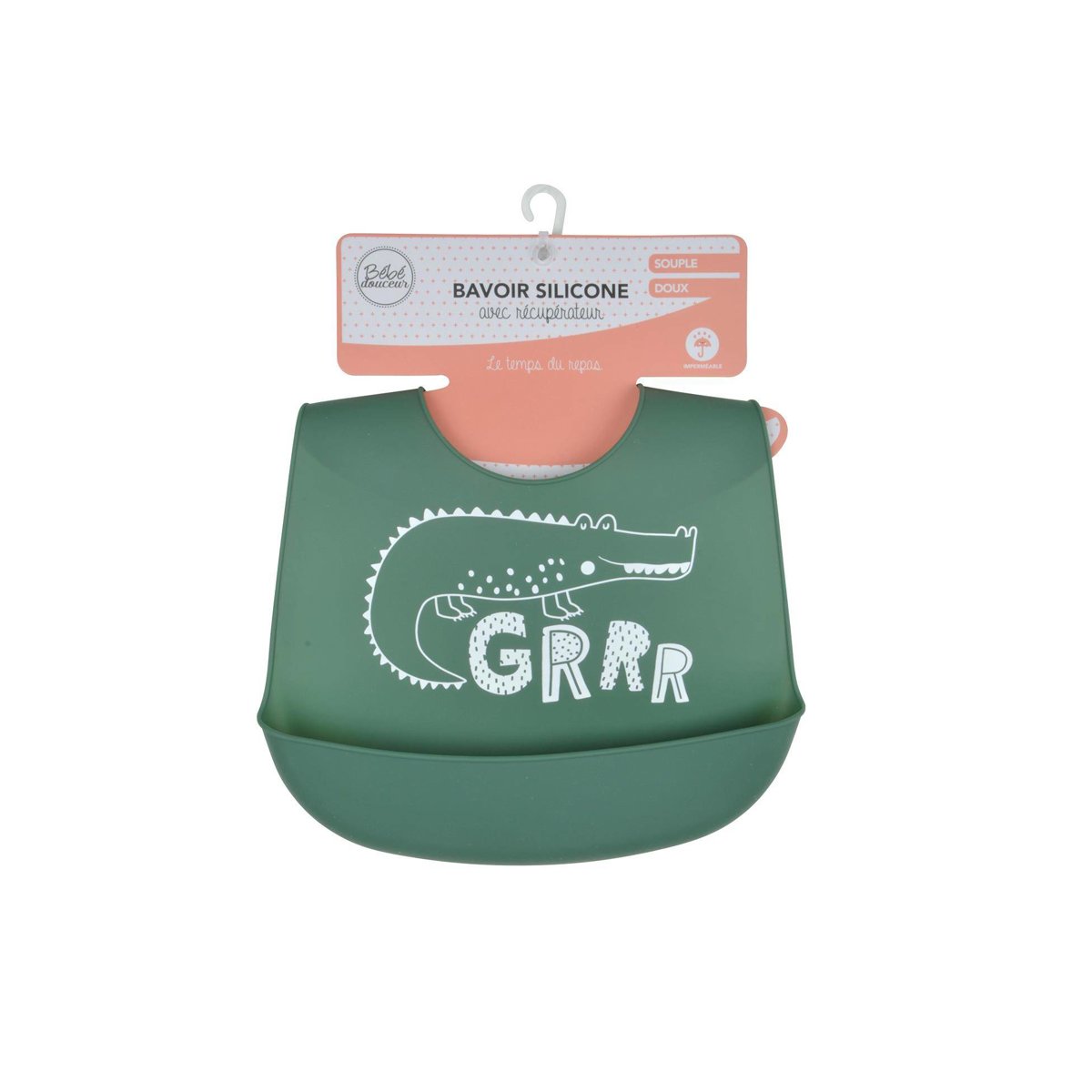 Silikonowy śliniak z kieszenią