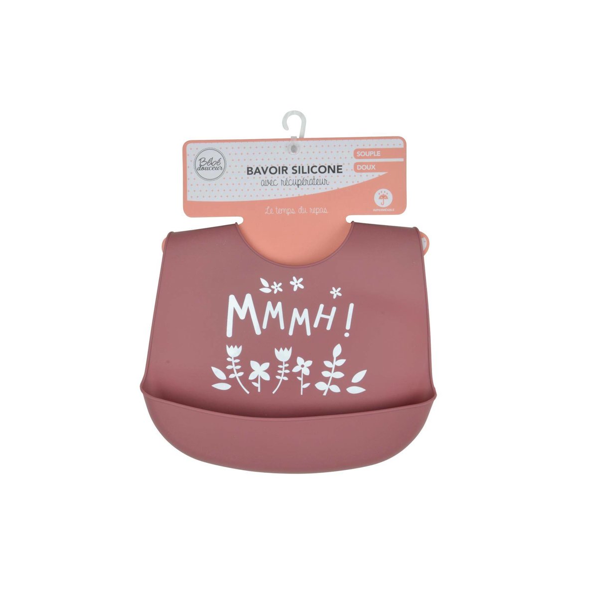 Silikonowy śliniak z kieszenią