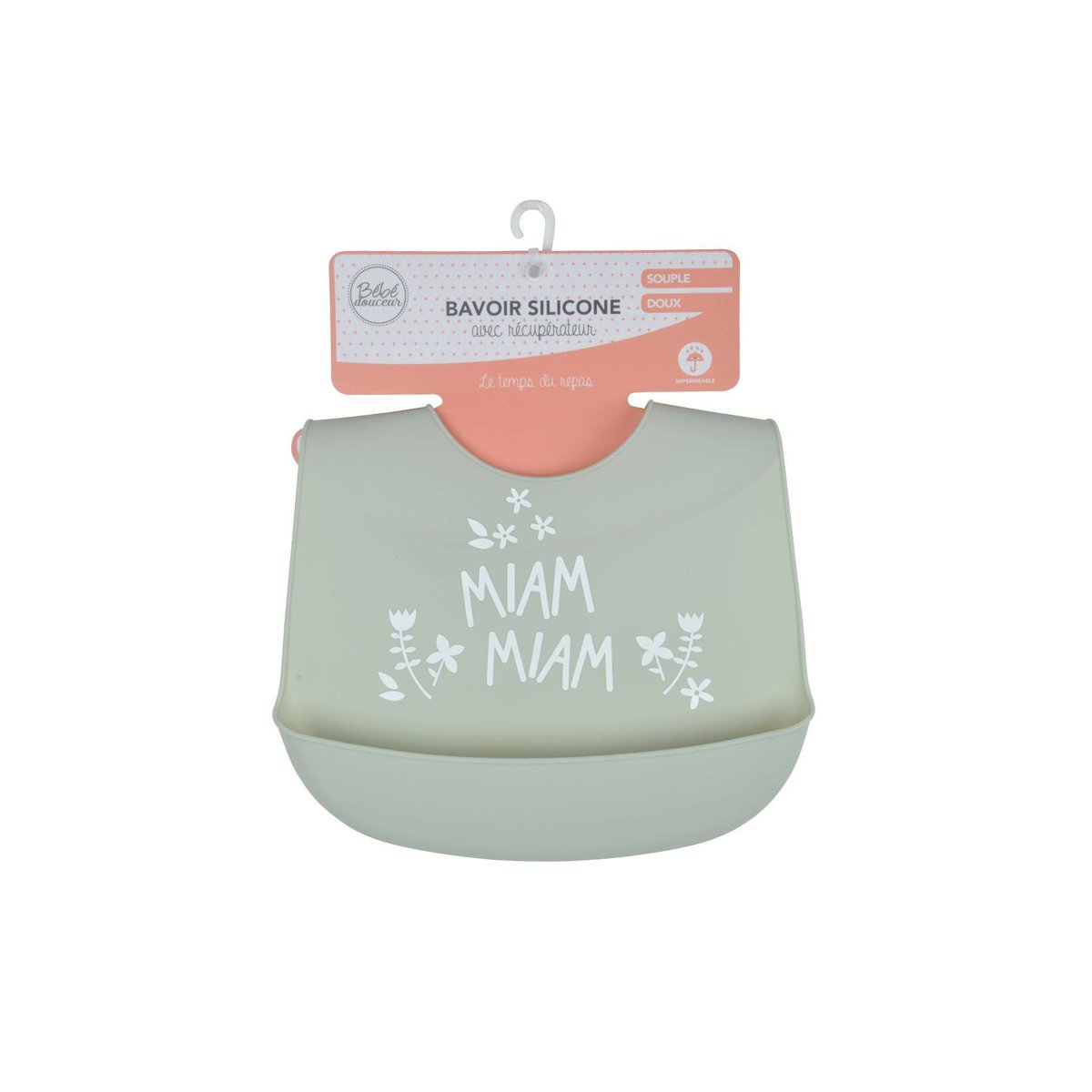 Silikonowy śliniak z kieszenią