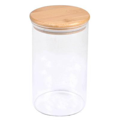 Szklany pojemnik z bambusową przykrywką, 1,3l