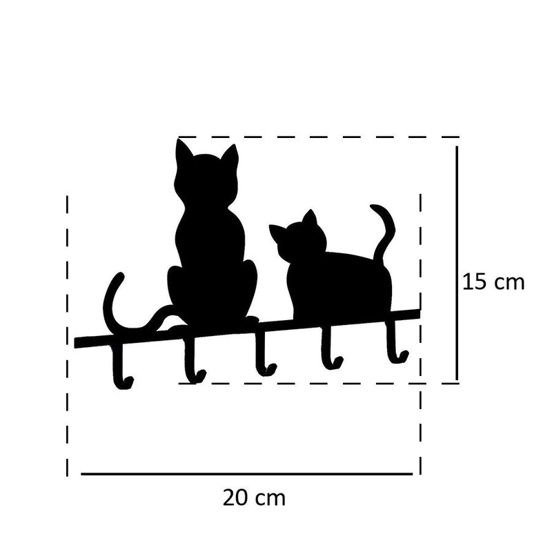 OUTLET Wieszak na klucze KOTY - 5 haczyków w komplecie