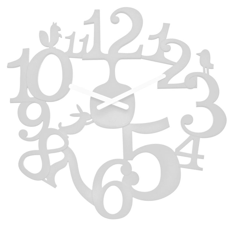 Zegar ścienny Pi:p, motyw leśny - kolor biały, KOZIOL