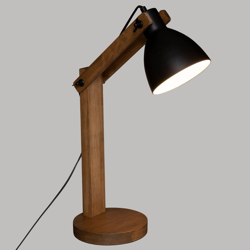 OUTLET Lampa stojąca CUBA, wys. 56 cm, drewniana