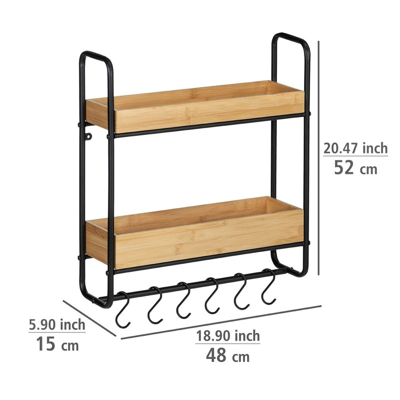 OUTLET Półka na ścianę z wieszakami LOFT, dwupoziomowa, WENKO