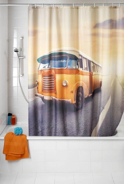 Zasłona prysznicowa, tekstylna, Vintage Bus, 180x200 cm, WENKO