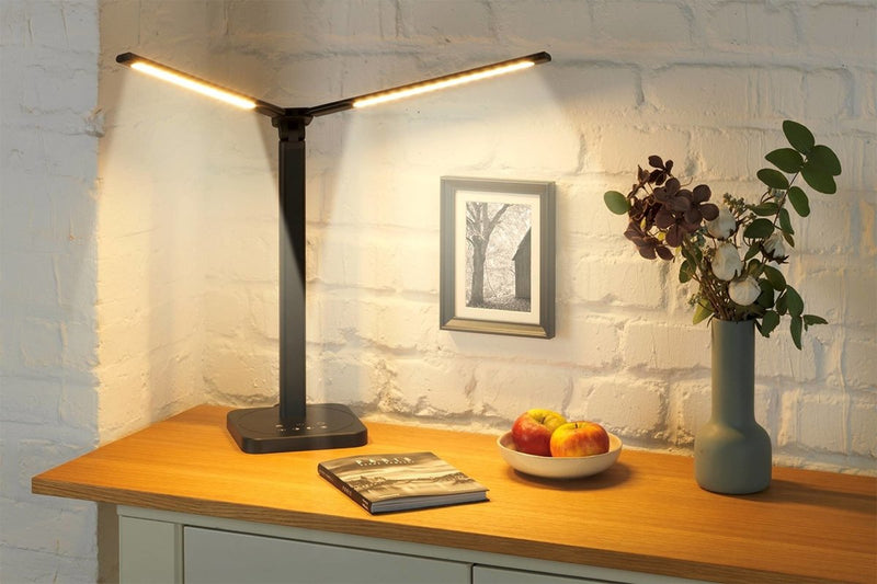Lampa LED stołowa, dwuramienna, 41 cm
