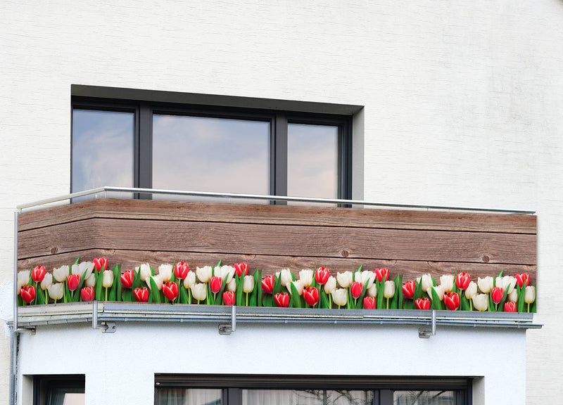Osłona na balkon w tulipany, 5 m x 35 cm