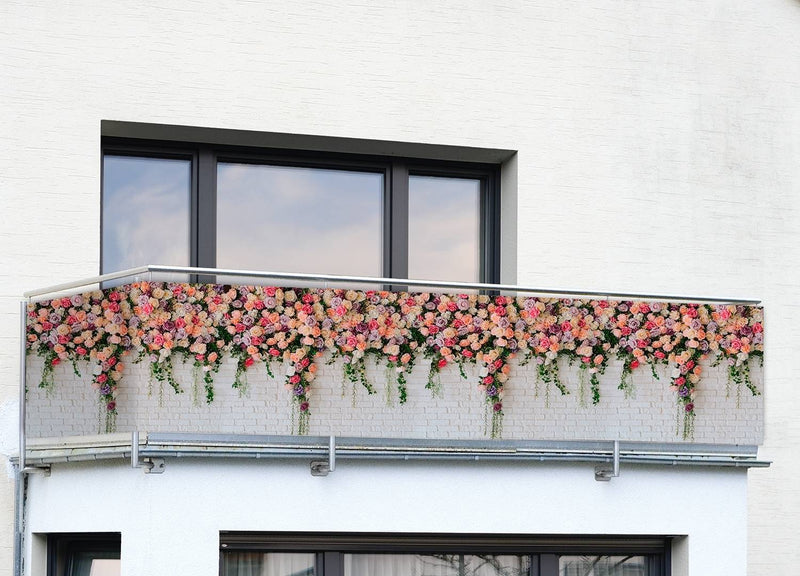 Osłona na balkon róże, 5 m x 85 cm