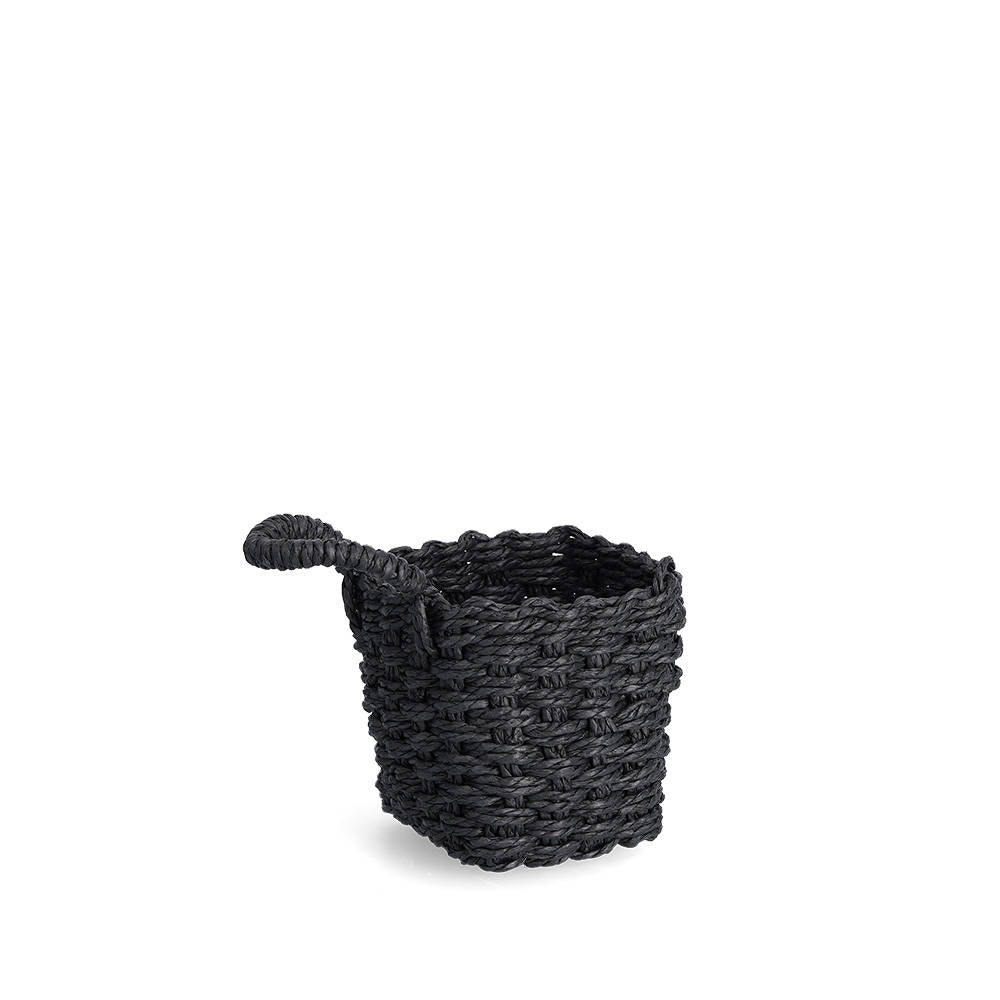 Koszyki do przechowywania z uchwytem, plecionka papierowa, 2 sztuki