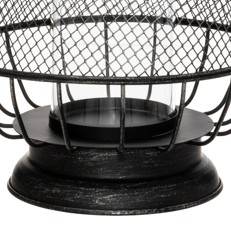 Lampion metalowy ażurowy w stylu lampy naftowej, 43,5 cm