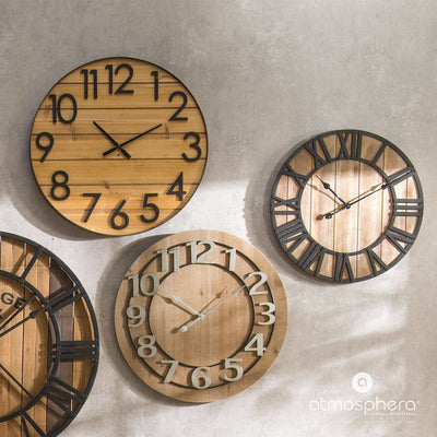 Zegar ścienny drewniany Abby, jodła, Ø 70 cm