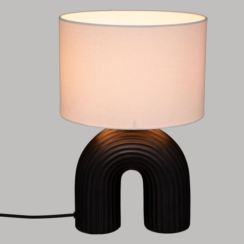 Lampa z abażurem Eidel i z ceramiczną podstawą, 40,5 cm
