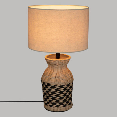 Lampa z abażurem Hiacynt, podstawa z plecionki, 49 cm