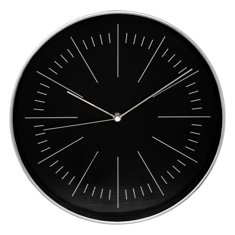 Zegar do salonu nowoczesny Edith, ścienny, czarny, Ø 30 cm