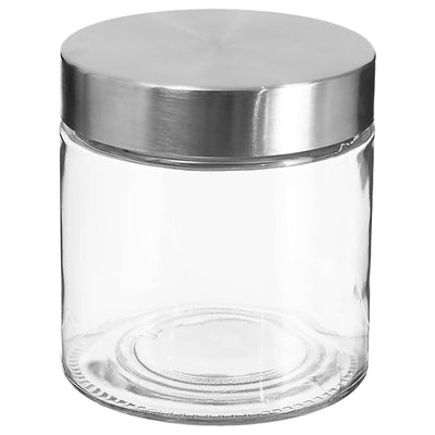Pojemnik na żywność szklany z pokrywą ze stali nierdzewnej, 750 ml