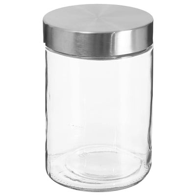 Pojemnik na żywność szklany z pokrywą ze stali nierdzewnej, 1200 ml