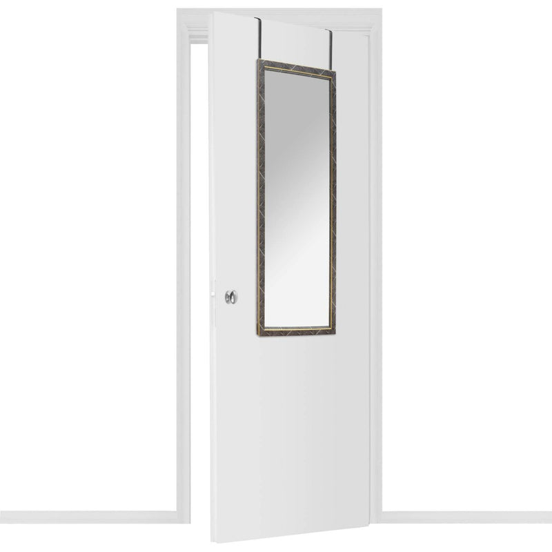 Wysokie lustro do zawieszenia na drzwiach, rama wzór marmuru, 94,5 x 34 x 1,65 cm