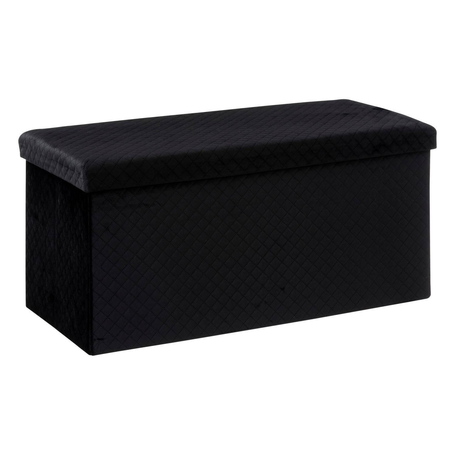 Home Deco - Poef en opbergbox in 1 - Patchwork deksel - 38 x 38 x 38 cm - opvouwbaar Home Deco - Poef en opbergbox in 1 - Patchwork deksel - 38 x 38 x 38 cm - opvouwbaar