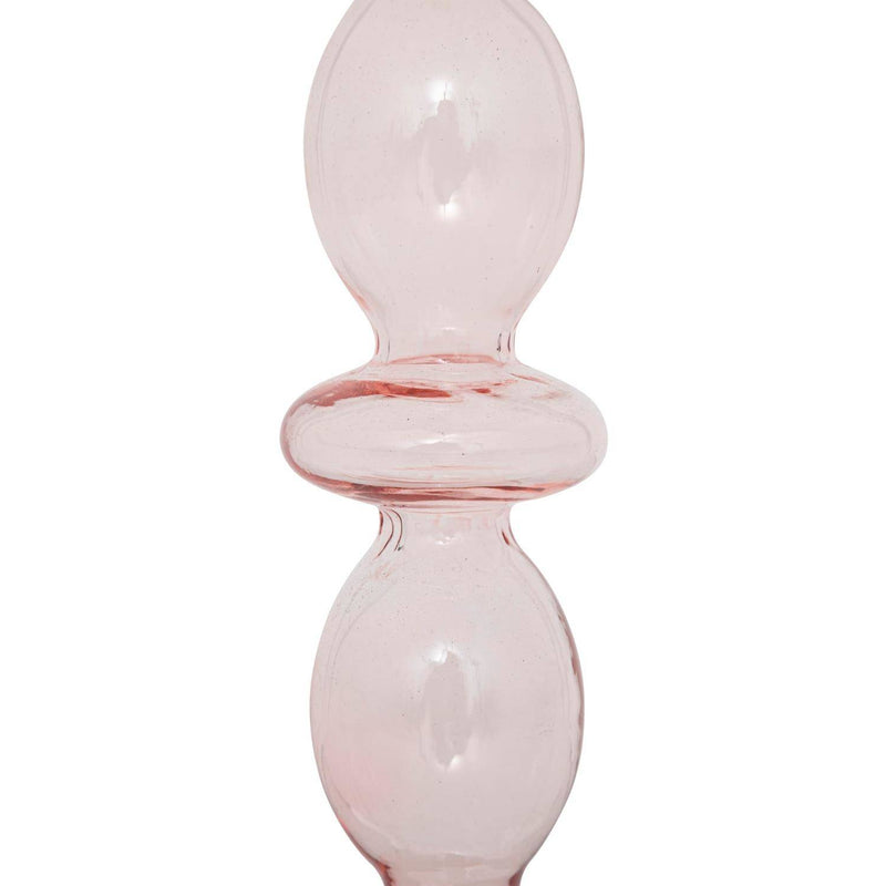 Świecznik na długą świecę, szklany, 25,7 cm