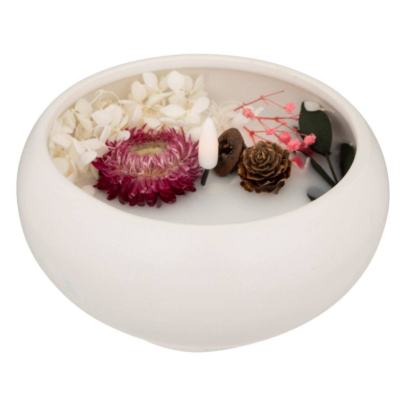 Świeca LED dekoracyjna Flora, w ceramicznym naczyniu, Ø 15 cm