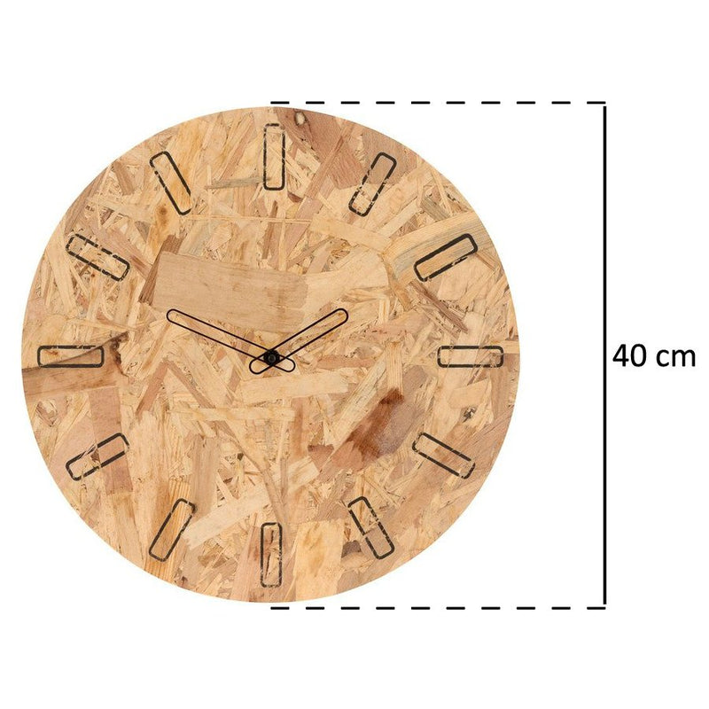 Drewniany zegar ścienny, wskazówkowy, Ø 40 cm